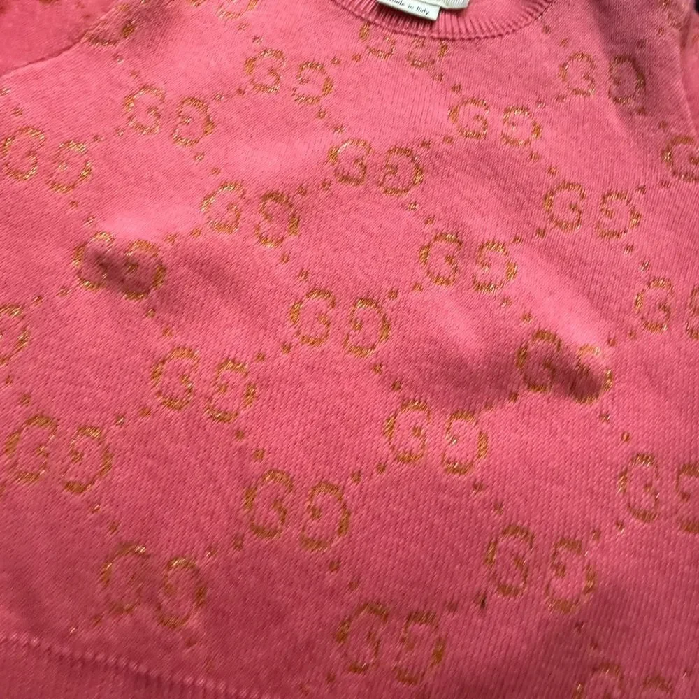 Brand new baby Gucci Pink Sweater with GG logo  9/12 months